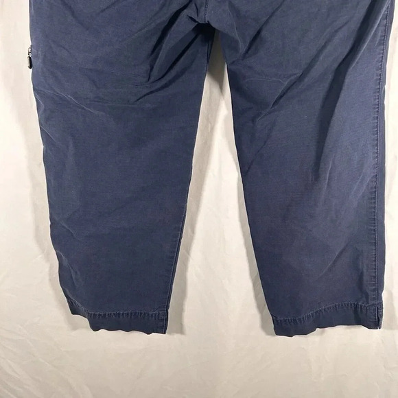 Eddie Bauer Hiking Pants Women's 4 Blue Zip Pockets Cargo Capri 100% Cotton - Picture 9 of 9